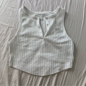 White Cropped Tank Top
